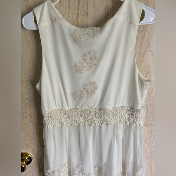 Rabbit Rabbit Designs Dress Ivory Lace Knit Lined Stretch Pullover Sleeveless 16 - Picture 5 of 10